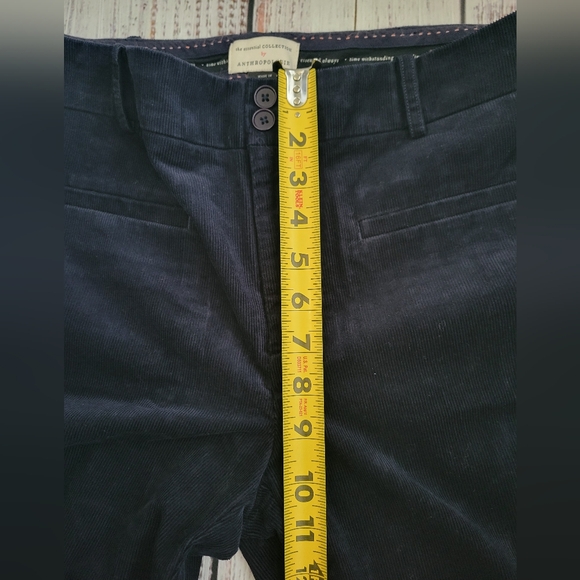 Anthropologie the Essential Navy Corduroy Pants Straight Leg Classic NEW NWT 4 - Picture 5 of 8